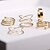 baratos Anéis-Jewelry Set Stacking Stackable Golden Alloy Ladies Unusual Unique Design 6pcs / Women&#039;s / Rings Set