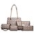 cheap Bag Sets-Women&#039;s PU(Polyurethane) Tote / Wallet / Shoulder Messenger Bag Plaid Black / Brown / Fuchsia / Bag Set