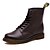 abordables Bottes Femme-Femme Automne / Hiver Talon Plat Britanique Lacet Similicuir Bottes Mi-mollet Noir / Rouge Bordeaux / Marron