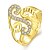 cheap Rings-Decent Elegant Women&#039;s  White Zircon Gold-Plated Brass Statement Rings(Golden,Rose Gold,)(1Pcs)