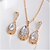 preiswerte Schmucksets-Women&#039;s Cubic Zirconia Jewelry Set Pendant Necklace Pear Cut Solitaire Party Ladies Luxury Work Bridal Cubic Zirconia Earrings Jewelry Gold / White For Wedding Masquerade Engagement Party Prom Promise