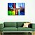 cheap Abstract Paintings-Oil Painting Hand Painted - Abstract Modern Stretched Canvas / Four Panels