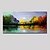 olcso Tájképek-Hang festett olajfestmény Kézzel festett - Absztrakt Landscape Modern Tartalmazza belső keret / Nyújtott vászon