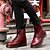 abordables Bottes Femme-Femme Automne / Hiver Talon Plat Britanique Lacet Similicuir Bottes Mi-mollet Noir / Rouge Bordeaux / Marron