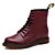 abordables Bottes Femme-Femme Automne / Hiver Talon Plat Britanique Lacet Similicuir Bottes Mi-mollet Noir / Rouge Bordeaux / Marron