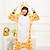 ieftine Pijamale Kigurumi-Adulți Pijamale Kigurumi Girafă Animal Peteci Pijama Întreagă Pijamale Costum amuzant Lână de corali Cosplay Pentru Bărbați și femei Crăciun Haine de dormit pentru animale Desen animat