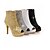 baratos Botas de mulher-FemininoSaltos / Peep Toe-Salto Agulha-Preto / Branco / Prateado / Dourado-Gliter-Casual / Festas &amp; Noite