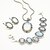 cheap Jewelry Sets-Vintage Antique Silver Natural Opal Transparent Stone Necklace Earring Bracelet Jewelry Set(1Set)