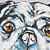 olcso Állatos festmények-Hang festett olajfestmény Kézzel festett - Pop-művészet Kortárs Tartalmazza belső keret / Nyújtott vászon