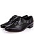 cheap Dance Shoes-Men&#039;s Modern Shoes Heel Low Heel Leather Lace-up Black