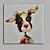 cheap Animal Paintings-Oil Painting Hand Painted - Pop Art Modern Stretched Canvas