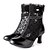 preiswerte Tanzstiefel-Women&#039;s Latin Shoes Boots Stiletto Heel Lace Leather Rhinestone Zipper Black / Indoor