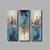 halpa Kehystetyt öljymaalaukset-Hang-Painted öljymaalaus Maalattu - Abstrakti Abstraktit muotokuvat Moderni Sisällytä Inner Frame / 3 paneeli / Venytetty kangas