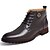 baratos Botas para Homem-Homens Outono / Inverno Salto Baixo Casual Cadarço Courino 5.08-10.16 cm / Botas Cano Médio Preto / Amarelo / Vermelho