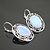 cheap Jewelry Sets-Vintage Antique Silver Natural Opal Transparent Stone Necklace Earring Bracelet Jewelry Set(1Set)