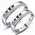 cheap Rings-Men&#039;s / Women&#039;s / Couple&#039;s Couple Rings - Sterling Silver Adjustable For Wedding / Party / Daily / Zircon