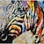 olcso Pop Art olajfestmények-Kézzel festett Állat Négyzet,Modern Egy elem Vászon Hang festett olajfestmény For lakberendezési