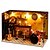 voordelige Decoratie &amp; Nachtlampje-romantisch verjaardagscadeau handleiding muziek stofkap model diy houten poppenhuis inclusief alle meubels verlichting lamp geleid