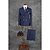 Χαμηλού Κόστους Κοστούμια-Μπλε Μελάνι Καρό / Gingham Κατά παραγγελία εφαρμογή Πολυεστέρας Κοστούμι - Εγκοπή Σταυρωτό Με Τέσσερα Κουμπιά / Στολές