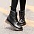 cheap Women&#039;s Boots-Women&#039;s Fall / Winter Flat Heel British Lace-up Leatherette Mid-Calf Boots Black / Burgundy / Brown
