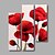 abordables Pinturas de los mejores artistas-Pintada a mano Abstracto / Floral/BotánicoModern Tres Paneles Lienzos Pintura al óleo pintada a colgar For Decoración hogareña