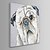 abordables Peintures animaux-Peinture à l&#039;huile Hang-peint Peint à la main - Pop Art Contemporain Inclure cadre intérieur / Toile tendue