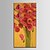voordelige Topkunstenaars olieverfschilderijen-Handgeschilderde Bloemenmotief/Botanisch Verticale Panoramic,Mediterraans Eén paneel Canvas Hang-geschilderd olieverfschilderij For