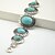 cheap Bracelets-Vintage Look Antique Silver Plated Alloy Oval Turquoise Stone Bracelet(1PC)