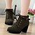 preiswerte Stiefeletten-Damen Stiefel Wildlederschuhe Block Fersenstiefel Schnürstiefel Täglich Einfarbig Stiefeletten Stiefeletten Winter Schnalle Blockabsatz Geschlossene Spitze Vintage Wildleder Reißverschluss Schwarz