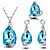 cheap Jewelry Sets-Women&#039;s Crystal Jewelry Set Pear Cut Solitaire Drop Mood Ladies Luxury Fashion Austria Crystal Earrings Jewelry Blue / Pink / Light Blue For Christmas Gifts Wedding Party Daily Casual / Rings