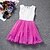 cheap Dresses-Girls&#039; Lace Jacquard Sleeveless Polyester Dress Fuchsia