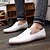 abordables Chaussures Sans Lacets &amp; Mocassins Homme-Homme Chaussures Similicuir Printemps / Eté / Automne Confort Talon Plat Blanc / Noir