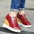 baratos Sapatos Oxford de mulher-FemininoConforto-Anabela-Branco Preto Cinzento Vermelho-Courino-Casual