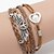 cheap Men&#039;s Jewelry-Men&#039;s Brown Peace/Pearl Braided/Cord Leather Handmade Multilayer Charm Bracelet Unisex