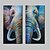 tanie Obrazy ze zwierzętami-Hang-Malowane obraz olejny Ręcznie malowane - Pop art Nowoczesny Naciągnięte płótka / Rozciągnięte płótno