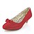 זול נעלי חתונות-בגדי ריקוד נשים עקב נמוך חתונה שמלה מסיבה וערב פרח סאטן משי קיץ שחור / סגול / אדום