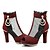 cheap Women&#039;s Sandals-Women&#039;s Shoes Synthetic / Tulle Chunky Heel Heels / Peep Toe Sandals Party &amp; Evening / Dress / Casual Black / Red