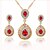 cheap Jewelry Sets-Jewelry Set Pendant Necklace Pear Cut Solitaire Drop Party Fashion Cubic Zirconia Rose Gold Plated Earrings Jewelry Red / Green / Blue For Party Special Occasion Anniversary Birthday Engagement Gift