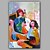 cheap People Paintings-Oil Painting Hand Painted - People Modern Canvas