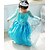 cheap Movie &amp; TV Theme Costumes-Princess Fairytale Elsa Dress Cosplay Costume Flower Girl Dress Girls&#039; Movie Cosplay A-Line Slip Vacation Dress Green Blue Blue Dress Halloween New Year Chiffon