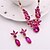 billige Smykke Sett-Crystal Amethyst Jewelry Set Statement Ladies Party Elegant Fashion Cute Rose Gold Plated Earrings Jewelry Fuchsia For Wedding Party Special Occasion Anniversary Birthday Gift / Necklace