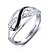 olcso Gyűrűk-Női Páros Uniszex Gyűrű Kocka cirkónia Ezüst Platina bevonat Stílusos Esküvő Party / estély Jelmez ékszerek