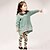 billige Sett-Girls&#039; 3D Clothing Set Long Sleeve Spring Fall Dot Rayon Toddler Daily