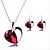 cheap Jewelry Sets-Crystal Jewelry Set - Heart, Love Party, Fashion Include Red For Party Special Occasion Anniversary