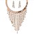 cheap Jewelry Sets-Synthetic Diamond Jewelry Set Choker Necklace Layered Tassel Ladies Luxury Tassel Vintage Party Work Cubic Zirconia Imitation Diamond Earrings Jewelry Gold For Party Special Occasion Anniversary