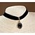 cheap Necklaces-Women&#039;s Sapphire Black Gemstone Choker Necklace Gothic Jewelry Gemstone Flannelette Black Necklace Jewelry For Wedding Party Daily Casual