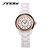 halpa Muodikkaat kellot-SINOBI Naisten Kristallikello Diamond Watch Quartz Valkoinen 30 m Vedenkestävä Analoginen naiset Tyylikäs Muoti - Valkoinen