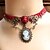 abordables Collier-Collier ras du cou Collier Pendentif Bijoux gothique Femme Dentelle Argent dames unique Tatouage Européen Rouge Colliers Tendance Bijoux pour Soirée Mariage Décontracté Quotidien Costumes de cosplay