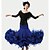 cheap Ballroom Dancewear-Ballroom Dance Outfits Women&#039;s Performance Crepe Silk Draped 2 Pieces Top Skirt