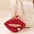cheap Necklaces-New Arrival Fashion Jewelry Red Pearl Rhinestone Lips Necklace